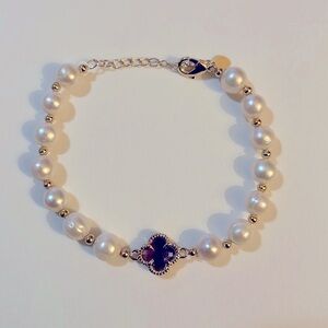 Genuine Pearls Amethyst Bracelet